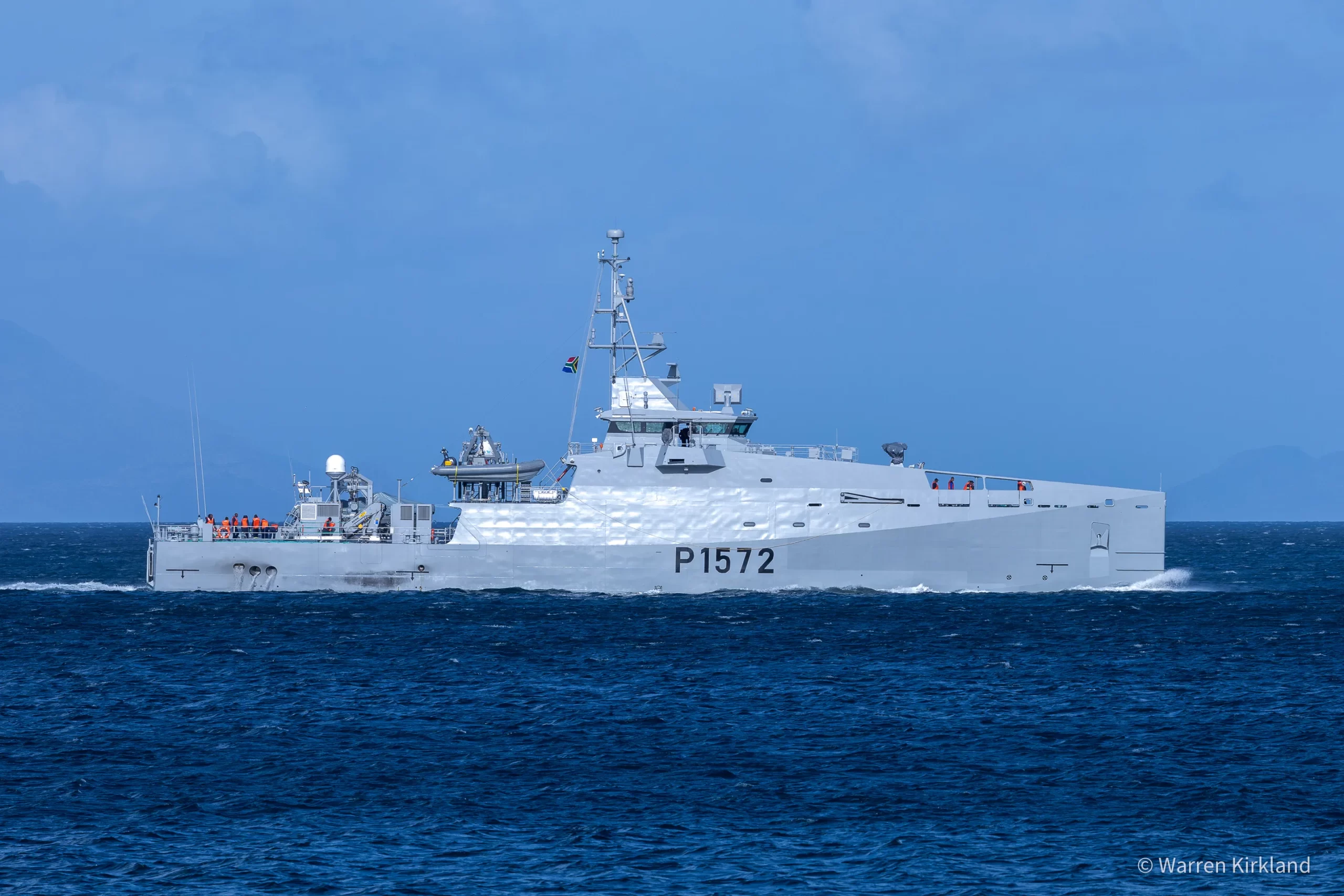 South African Navy patrol vessel P1572 at sea
