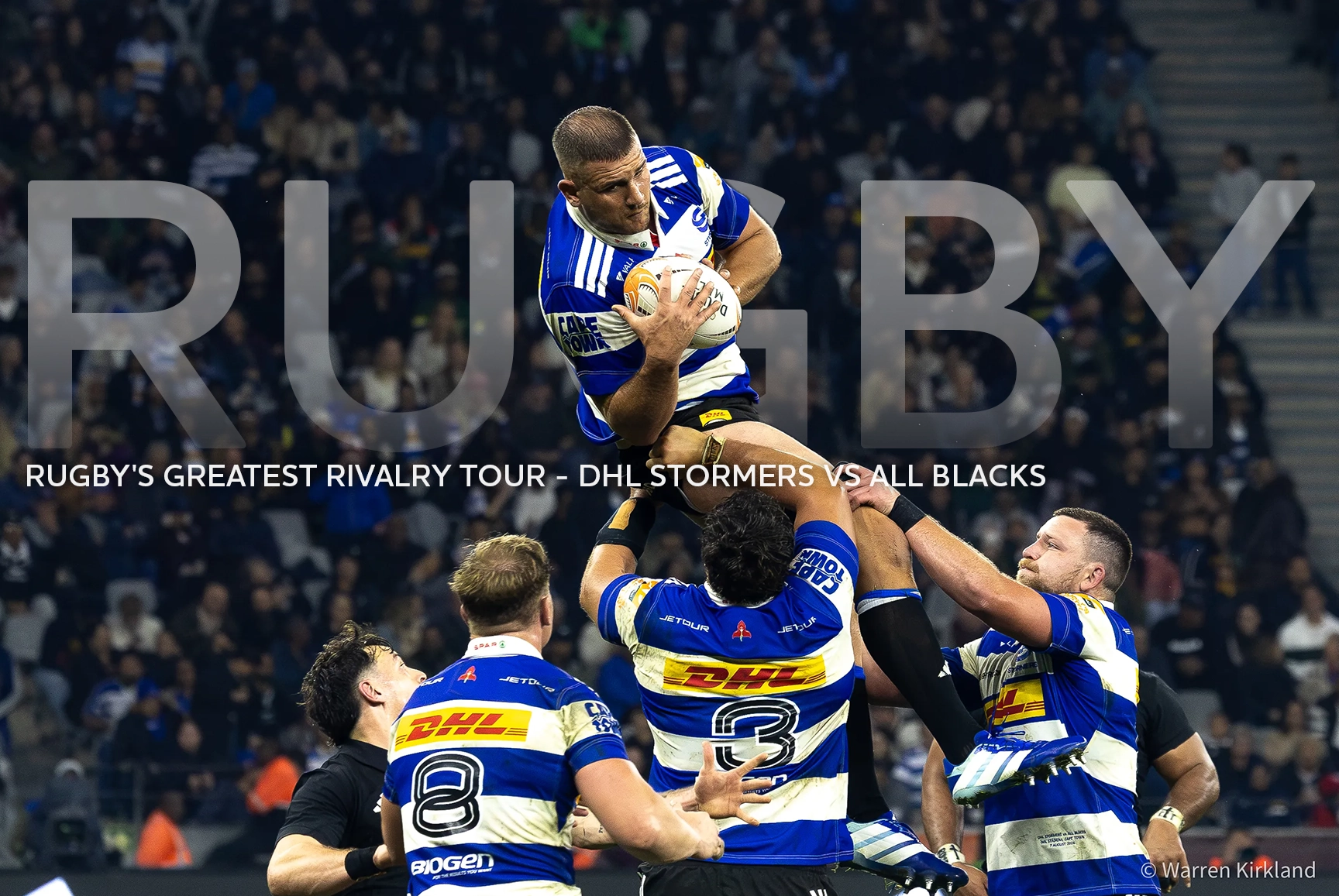Stormers player lifted high to win a lineout, Rugby's Greatest Rivalry Tour - DHL Stormers vs All Blacks